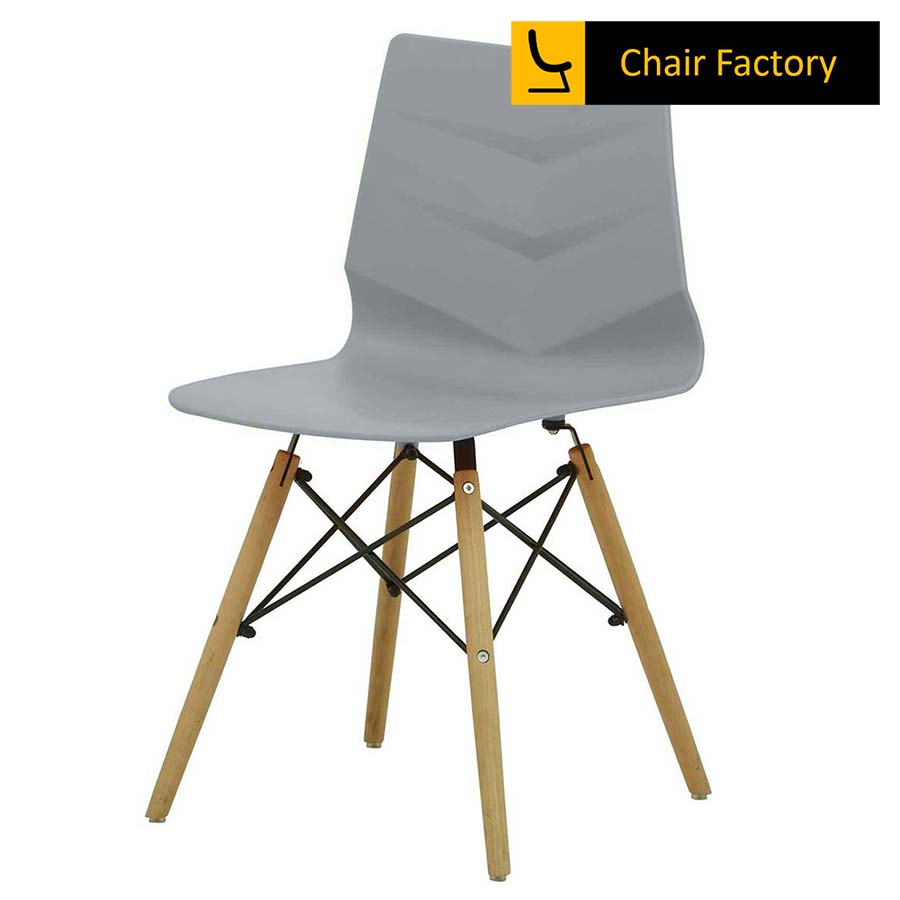 Preston Grey Cafe Chair With Wooden Legs